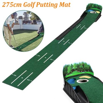 Putting Green Matte Puttingmatte Mit Ballrücklauf Golf Indoor Minigolf Simulator