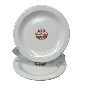 2 Tim Hortons Steelite England Employee Ceramic Restaurant Lunch Donut Plate