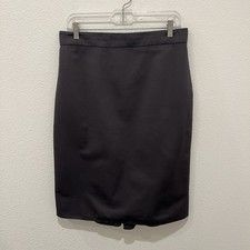 Blumarine Pencil Skirt Wool Blend Sz L Black Quiet Luxury Career Work Old Money