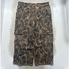 Vintage Mossy Oak Camo Cargo Pants Mens Large Tree Bark Hunting Cotton USA Made