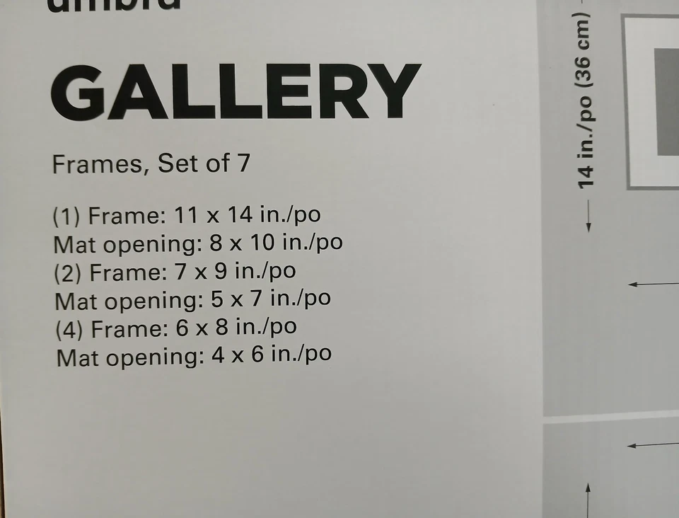 Umbra Gallery Wall Frame Set 7-Piece Aged Walnut | Multiple Sizes Open Box - Image 3 of 4