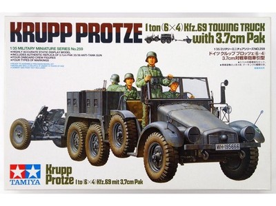 Tamiya - Krupp Protze 1 Tonne (6x4) Kfz.69 Abschleppwagen mit 3,7cm Pak 1/35 ...