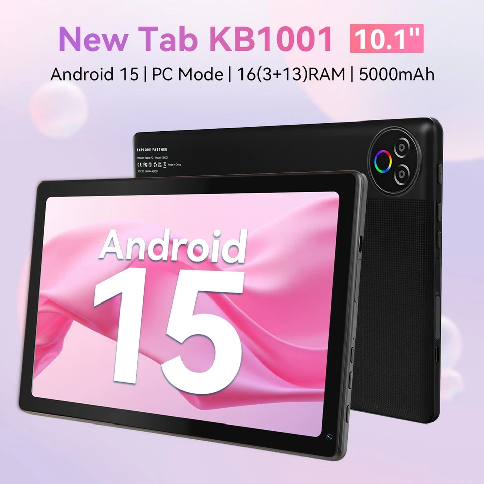 10.1 inch Android 14 Tablets HD Touchscreen Octa-Core 16GB+64GB RAM Dual Camera - Image 2 of 4