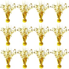 FUBININA 12 Pack Metallic Foil Spray Centerpiece Star Table Decoration Burst ...