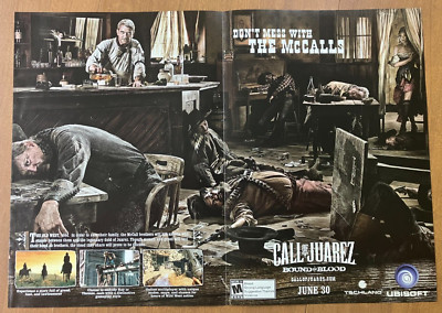 Call Of Juarez: Bound In Blood - Western Gaming Foldout Ad / Poster / Wall Art