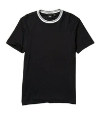 NWOT Hugo Boss Black Label Men's Black Tiburt 96 Solid Tipped Crew-Neck T-Shirt