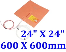 JSRGO 3D Printer Build Plate Flexible Pad 24" X 24" 3000W 3M NTC100K Thermister 