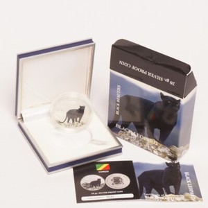 2013 Congo Silver 1000 Francs Black Leopard Inverse Proof