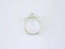 Round 4 Prong Cabochon Dangle Setting Sterling Silver