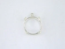 Round 4 Prong Cabochon Dangle Setting Sterling Silver  