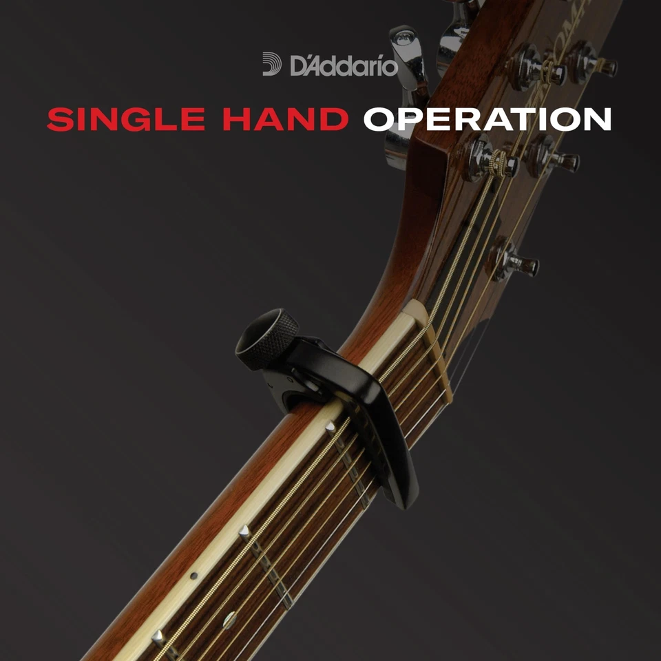 D'Addario Pro Plus Black Guitar Capo FlexFit Technology Ideal for 6 and 12 St... - image 3 of 4