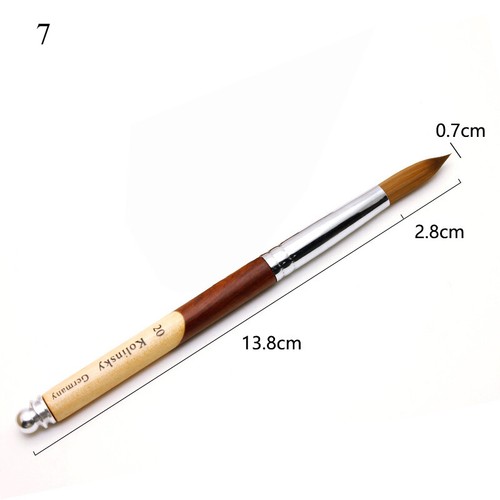 Kolinsky Sable Acrylic Nail Art Brush Crimped Wood Handle Manicure Tool Pen 8-24 - Picture 19 of 22