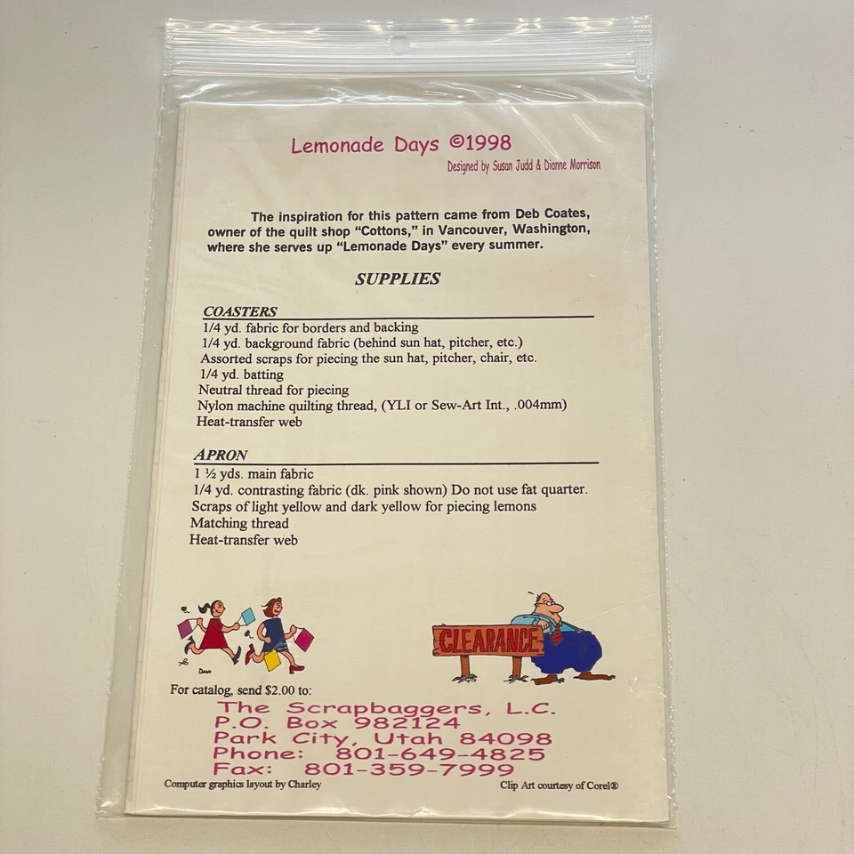 Sewing Pattern Apron Coasters Vintage Quilting - Image 4 of 4