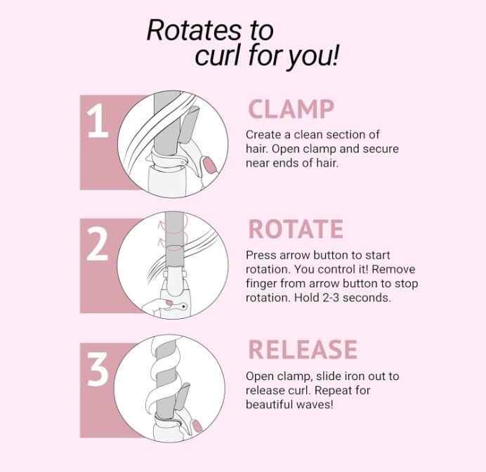 The Beachwaver Co. B1 Rotating Curling Iron - Easy-to-Use - Midnight Rose