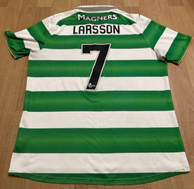 セルティック LARSSON 7番シャツ 2002-03 Celtic Away L/S Shirt Larsson #7 - 7/10 - (XXL)