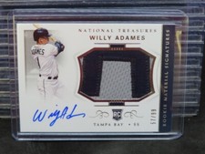 2018 National Treasures Willy Adames Rookie Patch Auto RC #57/99 Rays R886