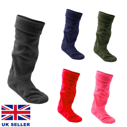 Womens Mens Ladies Fleece Wellie 