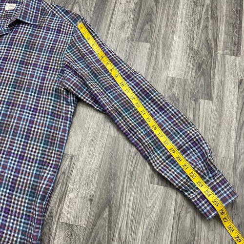 CULTURATA Tailored Fit Button Down Multi Color Check Flannel Shirt Men's Size L - Picture 5 of 9