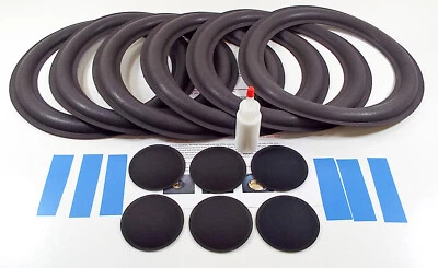 MW AUDIO Carver Amazing Silver Speakers 12" Woofer Kit w/ Shims, 6 Foams & Dust Caps!!!