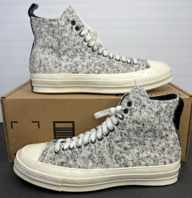 Converse Chuck Taylor 70 Hi Boucle Wool Wh/Blk/Egret 166132C  Men6/Wom 8 Read!