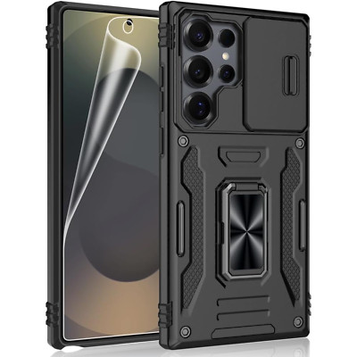 For Samsung Galaxy S25 Ultra Case Sliding Camera Cover Stand Screen Protector