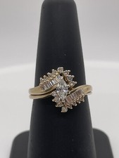 14k Yellow Gold Natural Diamond Wedding Set, Size 6