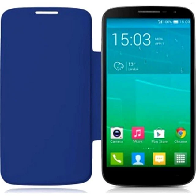 ALCATEL CUSTODIA FLIP COVER ORIGINALE BOOK CASE ONE TOUCH OT-S9 POP FASHION BLU - Immagine 4 di 4