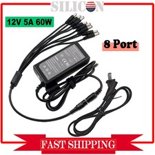 DC 12V 5A Power Supply Adapter 8 Split Power Cable For CCTV Security Camera DVR