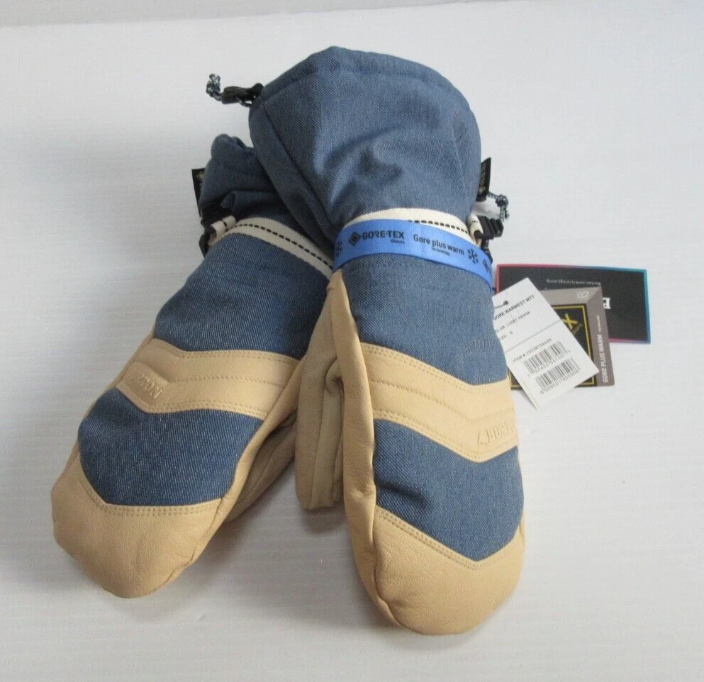 Burton Gore tex Plus Warm Women's Warmest Mitt Gloves Light Denim Size S - New