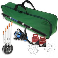Fishing Rod 6FT Telescopic Rod & Reel With Travel Case & Tackle Floats Hooks