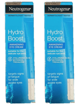 2 Pack NEUTROGENA Hydro Boost Awakening Eye Cream 0.5oz / 15ml HYALURONIC ACID
