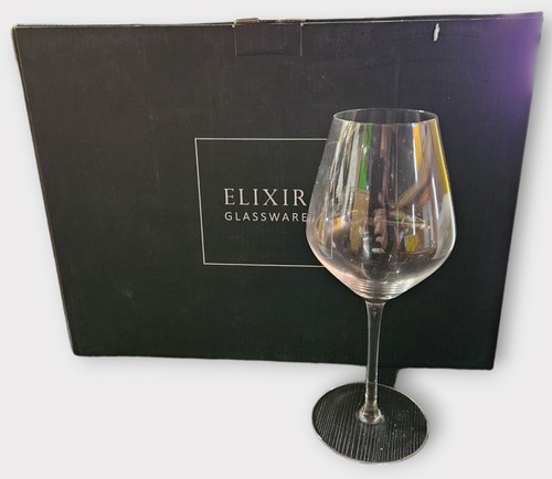 Set Elisir di 4 bicchieri da vino grandi soffiati a mano cristallo premium - 22 once, trasparente - Foto 3 di 6