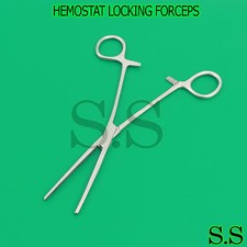 STAINLESS STEEL HEMOSTAT LOCKING FORCEPS STRAIGHT TIP 8"