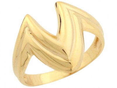 10k or 14k Real Yellow Gold V Swoop Attractive Ladies Ring