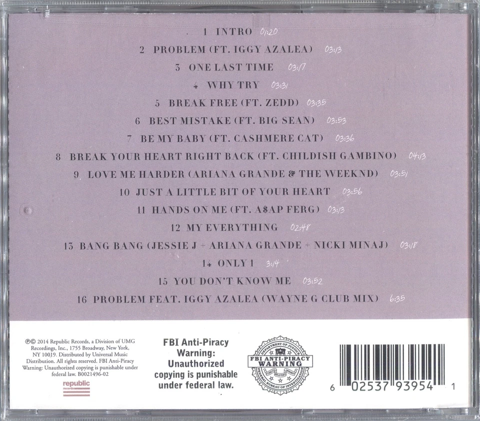 +4 BONUS TRACKS---  ARIANA GRANDE My Everything WALMART CD Wayne G Club Mix 0121 - Image 4 of 4