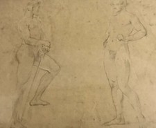 Antico Disegno  Cornice in radica Studio Accademico Nudi XVIII/ XIX Sec