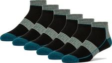 FUN TOES Lightweight Merino Wool Low Cut All Season  Hiking Socks  6 Pairs Color
