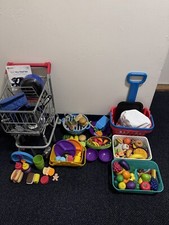 Play Food, Rolling Cart, And Shopping Carriage XL Bundle