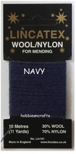 Lincatex Thread for Darning & Mending  30% Wool 70% Nylon 10 Metres Many Colours
