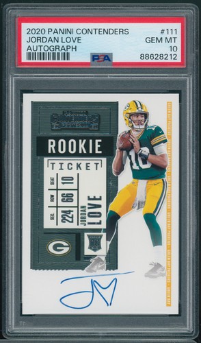 2020 Panini Contenders JORDAN LOVE Auto RC #111 PSA 10 GEM MINT C4