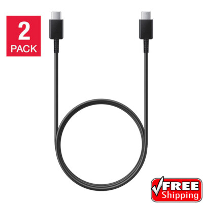 2 PK OEM Authentic Samsung Type C to C USB High Speed Charging & Data Sync Black