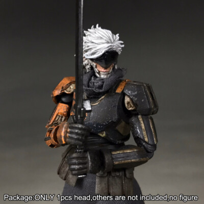 Delicate Painted 1/18 Raiden Mask Head Sculpt Man Head For 3.75 Acid Rain Figure