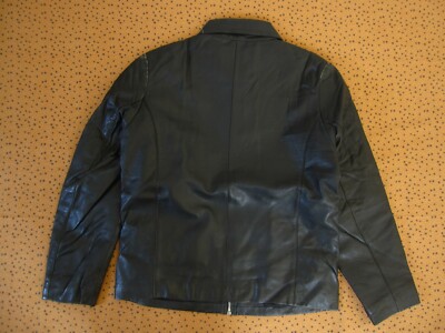 Veste en cuir vintage, style motard, imprimés dorés Taille (Gebraucht