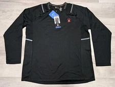 Spyder Men's Active Pro Web Long Sleeve Shirt L Midweight Base Layer Black NWT