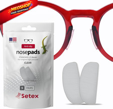 Setex Gecko Grip 1mm Anti Slip Eyeglass 5 Pair Clear Nose Pads, 5 Pairs