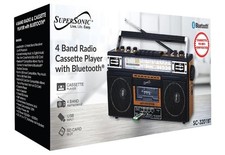 Supersonic 4 Band Cassette Player Cassette To Mp3 Converter w/ BT Radio