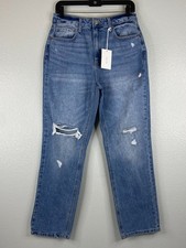 Cello Women Size 7 Denim Jeans High Rise Straight Leg Distressed NWT