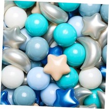 Ball Pit Balls Stars Moon Shapes Plastic 100 balls Pearl Gray+blue+green