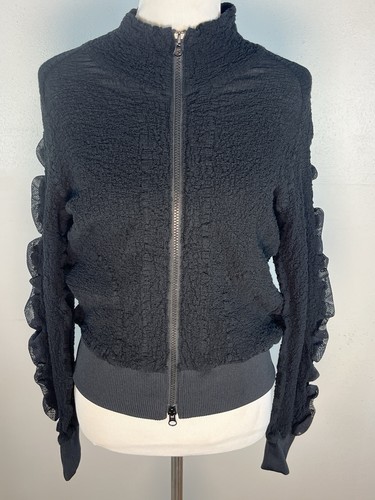 Issey Miyake Cauliflower Zipper Jacket Mesh Sleeve Inserts Side Pockets