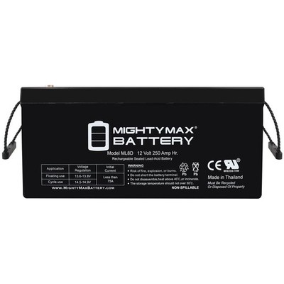 Mighty Max ML8D -12 Volt 250 AH, Internal Thread (INT) Terminal, Rechargeable SL